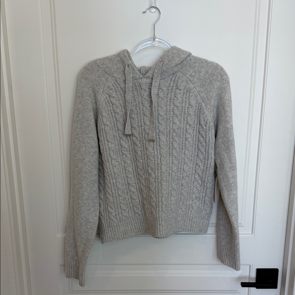 cupcakes & cashmere Heather Gray Cable Knit Turtleneck Sweater